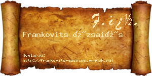 Frankovits Ézsaiás névjegykártya